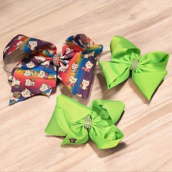 Jojo Siwa Hair Bows 3 Count 1 Large 2 Medium Sized‎ Hair Accessories - Picture 1 of 5